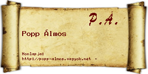 Popp Álmos névjegykártya